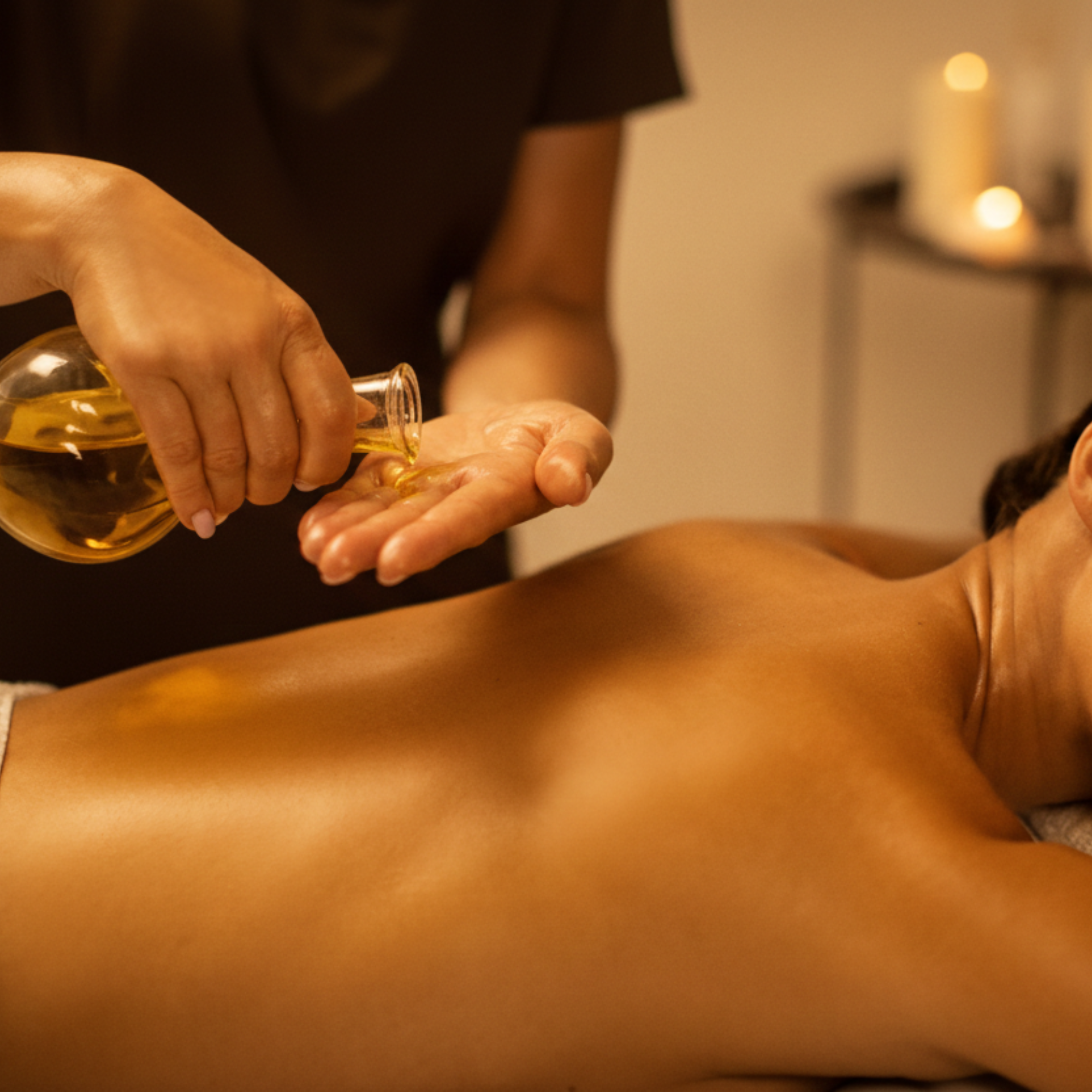 Ritual de masaje relajante con aceite de coco caliente y técnicas tailandesas para liberar el estrés y aquietar la mente